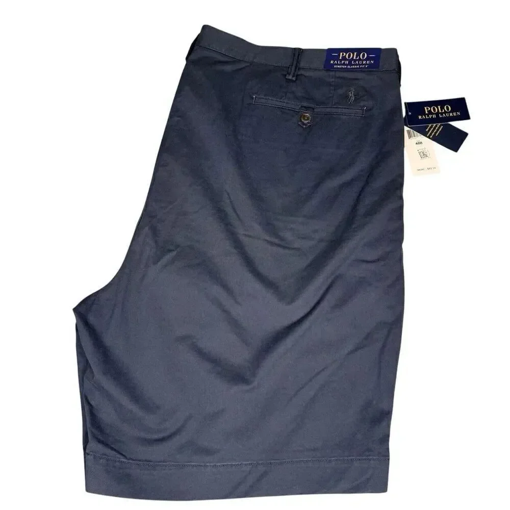 Polo Ralph Lauren Mens 48B Shorts Blue Chino Stretch Cotton Twill Casual Preppy